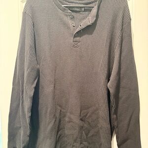 Junk Food Clothing Charcoal Waffle Knit Henley